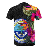 Federated States of Micronesia T Shirt Hibiscus Pattern - Polynesian Pride