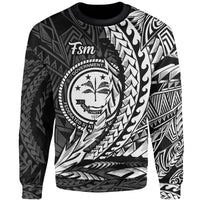 Federated States of Micronesia Sweatshirt - Wings Style White Color Unisex Black - Polynesian Pride
