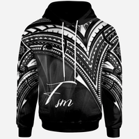 Federated States of Micronesia Hoodie Cross Style Unisex Black - Polynesian Pride
