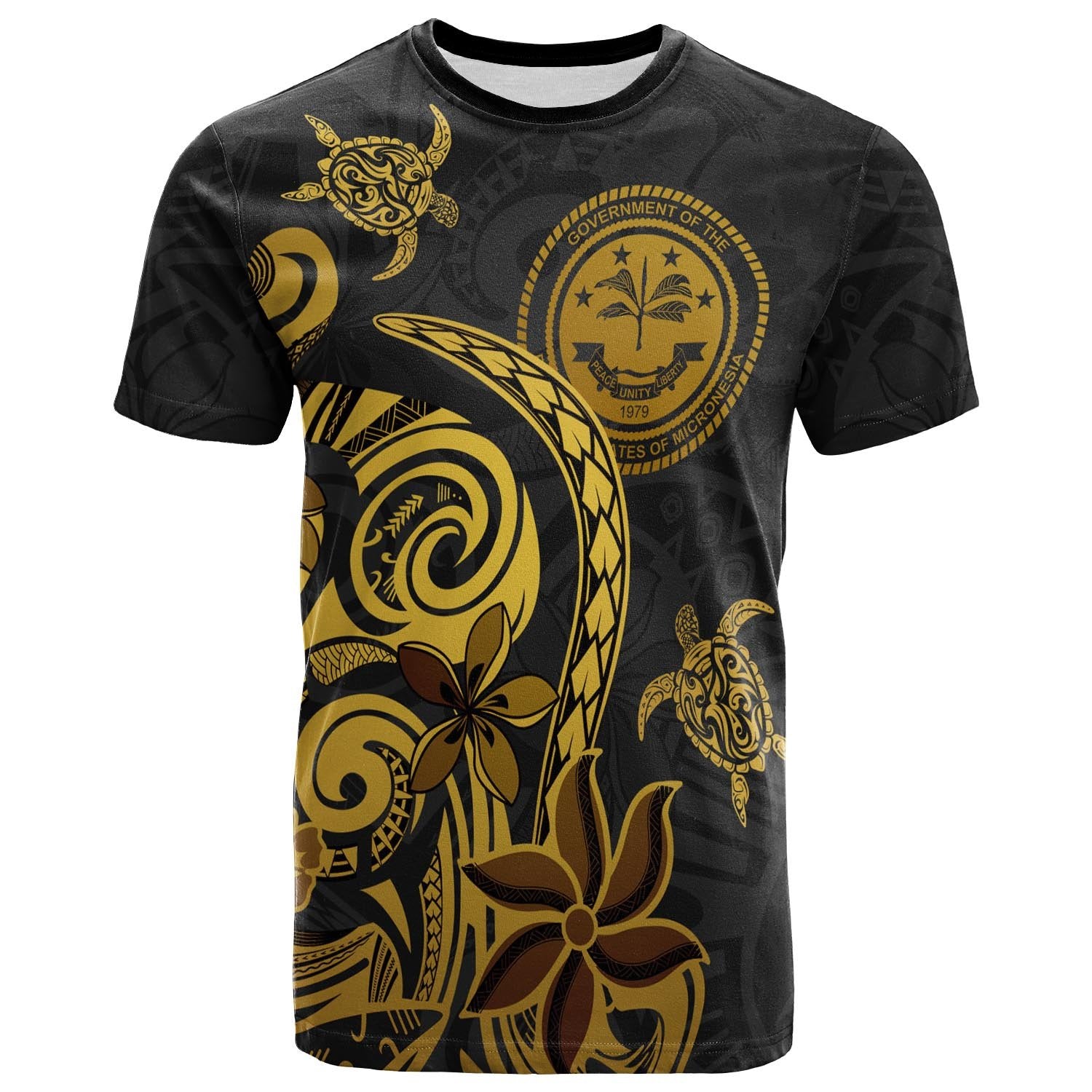 Federated States of Micronesia T Shirt Folk Style Unisex Black - Polynesian Pride