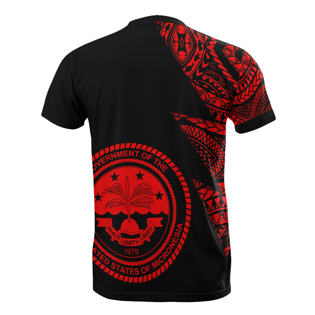Federated States of Micronesia Custom T Shirt Micronesian Pattern Red Style - Polynesian Pride