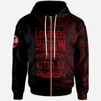 Guam Zip Hoodie Legends Are Born In Red Color Unisex Red - Polynesian Pride