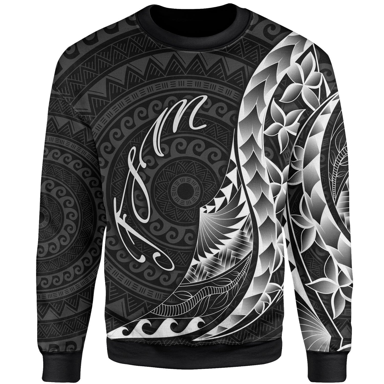Federated States of Micronesia Sweatshirt - Polynesian Pattern Style Unisex Black - Polynesian Pride