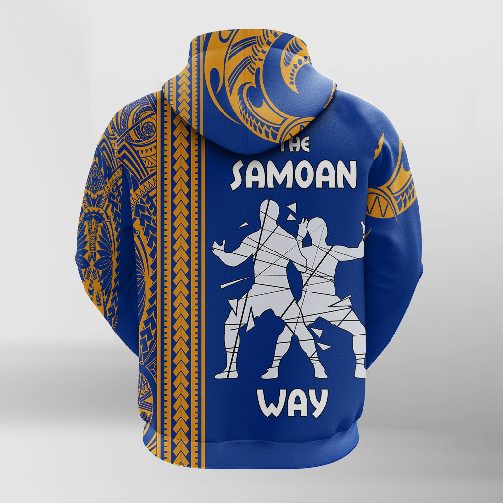 Faa Samoa The Samoan Way Siva Tau Blue Zip up Hoodie LT7 - Polynesian Pride