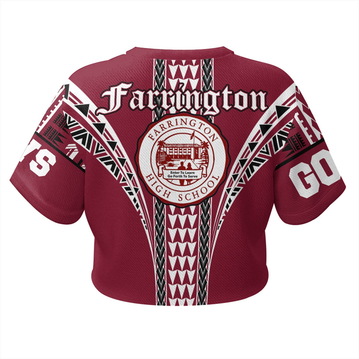 Hawaii - Farrington High All - over Print Crop Top T-shirt AH - Polynesian Pride