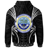 Federated States of Micronesia Zip up Hoodie Blood Runs Through My Veins Style Black - Polynesian Pride