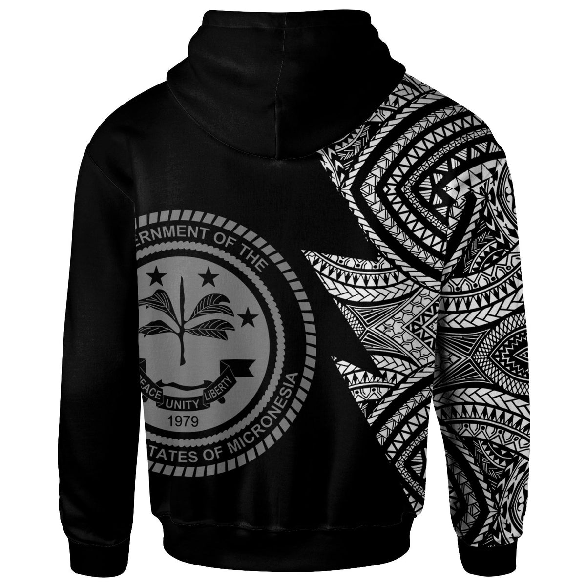 Federated States of Micronesia Custom Personalized Zip up Hoodie Flash Style White - Polynesian Pride