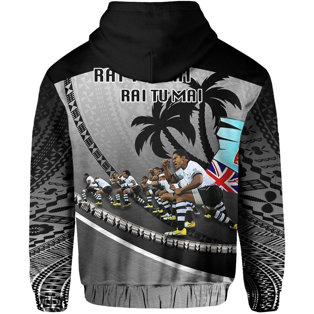 Fiji Cibi War Dance Rugby Zip up Hoodie Tapa - Polynesian Pride