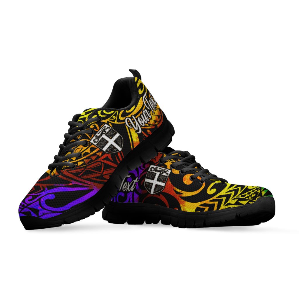 Fiji Custom Personalised Sneakers - Rainbow Polynesian Pattern - Polynesian Pride