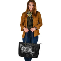 Fiji Leather Tote - Fish With Plumeria Flowers Style - Polynesian Pride