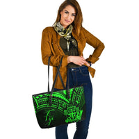 Fiji Leather Tote - Green Color Cross Style - Polynesian Pride