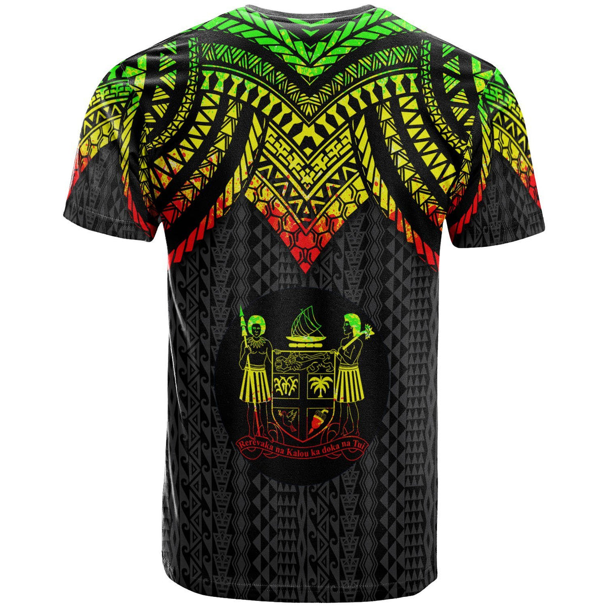Fiji Custom T Shirt Polynesian Armor Style Reggae - Polynesian Pride
