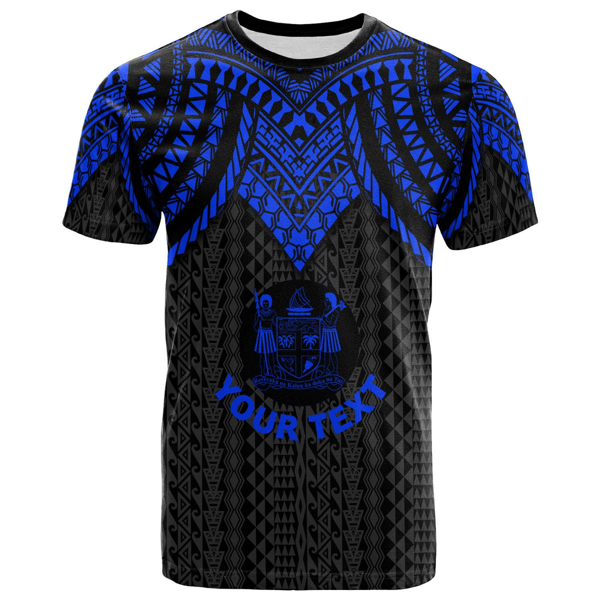 Fiji Custom T Shirt Polynesian Armor Style Blue Unisex Blue - Polynesian Pride