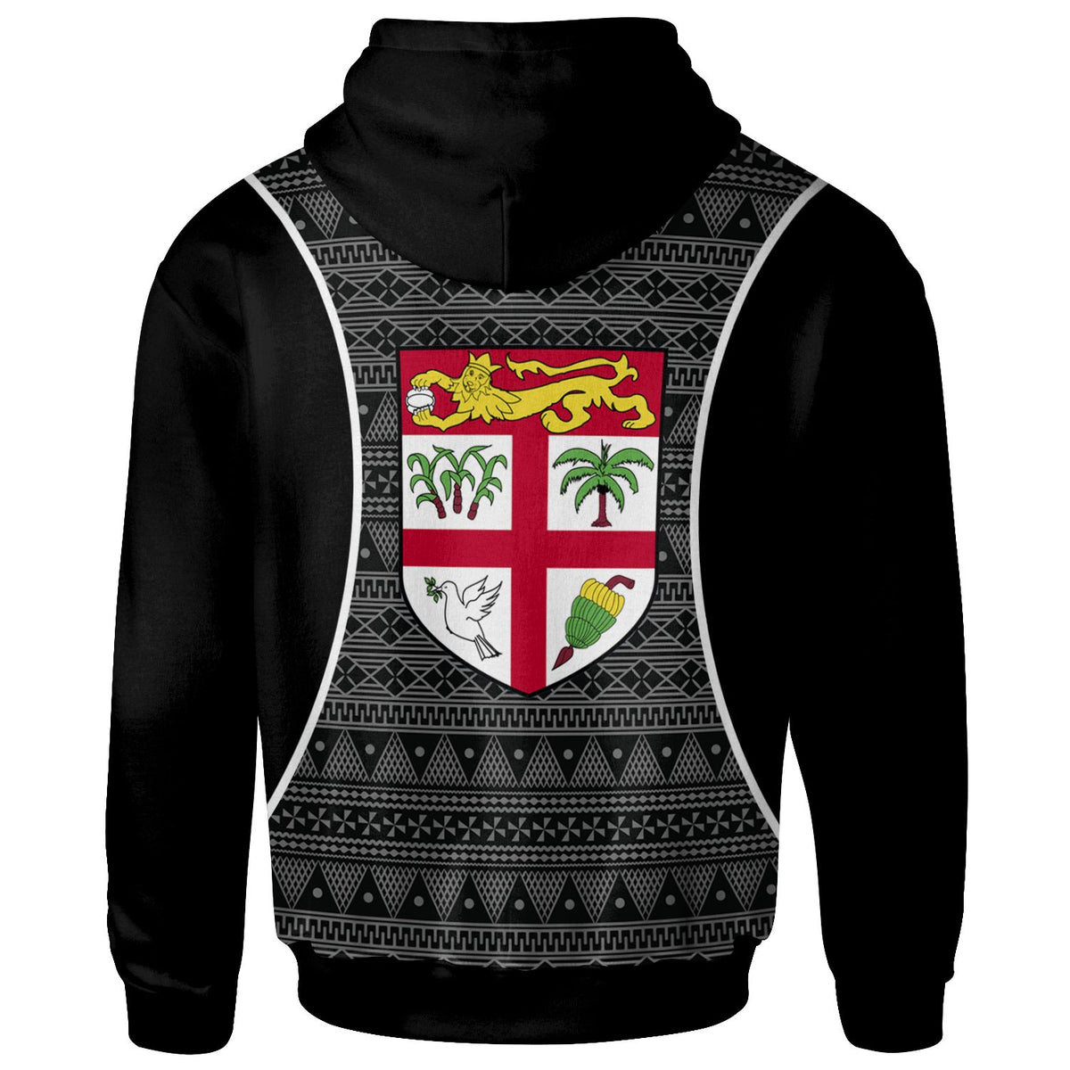 Fiji Zip up Hoodie Tapa Pattern Sport Style - Polynesian Pride