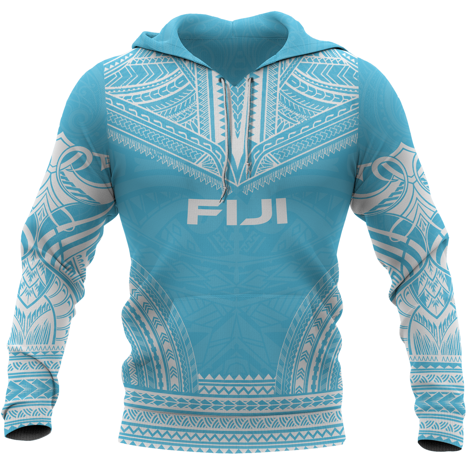 Fiji Polynesian Chief Hoodie Unisex Blue - Polynesian Pride