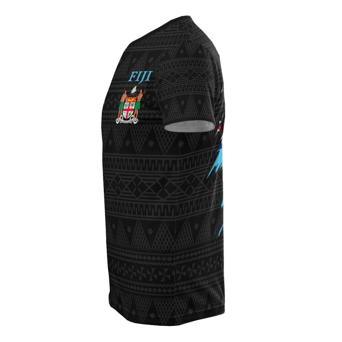 Fiji Tapa All Over Print T Shirt Fiji Flag Coat of Arms - Polynesian Pride