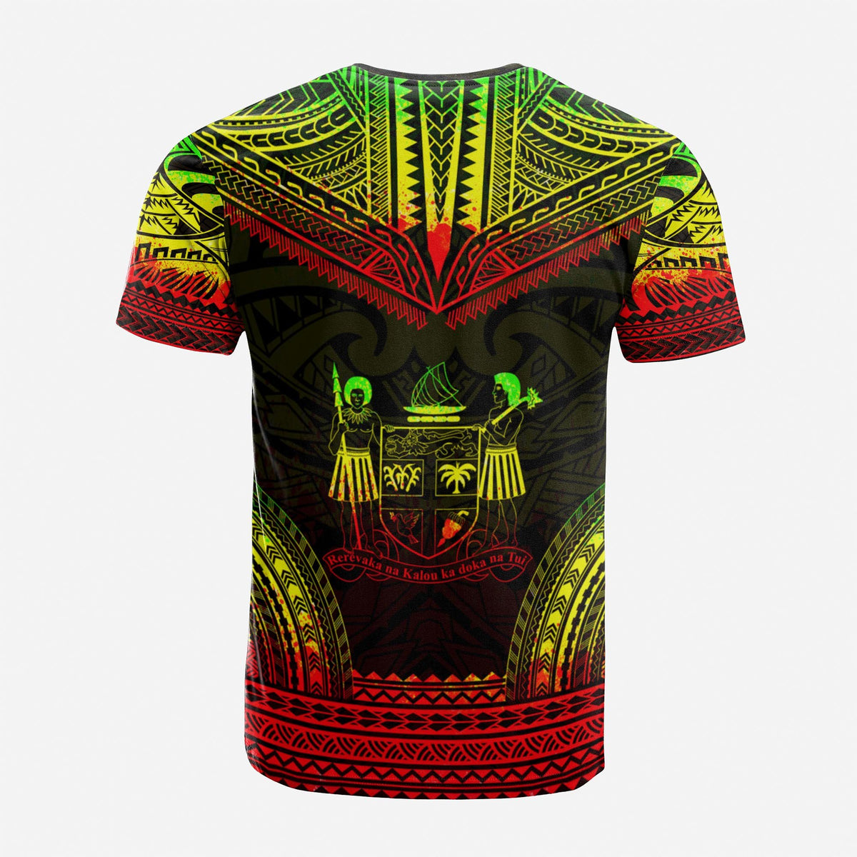 Fiji Custom T Shirt Fijian Coat of Arms Polynesian Chief Tattoo Reggae Version Unisex Reggae - Polynesian Pride