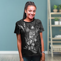 Fiji Custom T Shirt Fish With Plumeria Flowers Style - Polynesian Pride