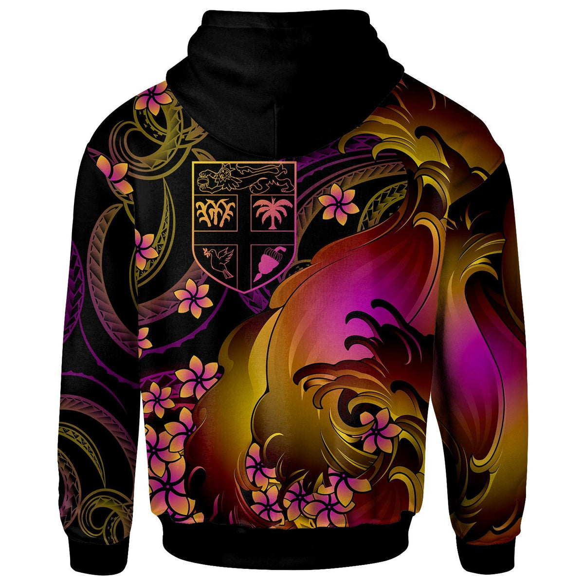 Fiji Custom Zip up Hoodie Fiji in wave - Polynesian Pride
