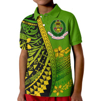 Tonga Fire and Emergency Services Polo Shirt Polynesian Minimalist Style LT9 Kid Green - Polynesian Pride
