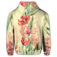 Flower Art Zip Hoodie - Polynesian Pride
