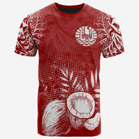 French Polynesia T Shirt National Flag Coconut Polynesian Tattoo Red Unisex Red - Polynesian Pride