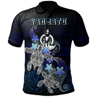 Vanuatu Polynesian Polo Shirt Blue Turtle Couple Unisex Blue - Polynesian Pride