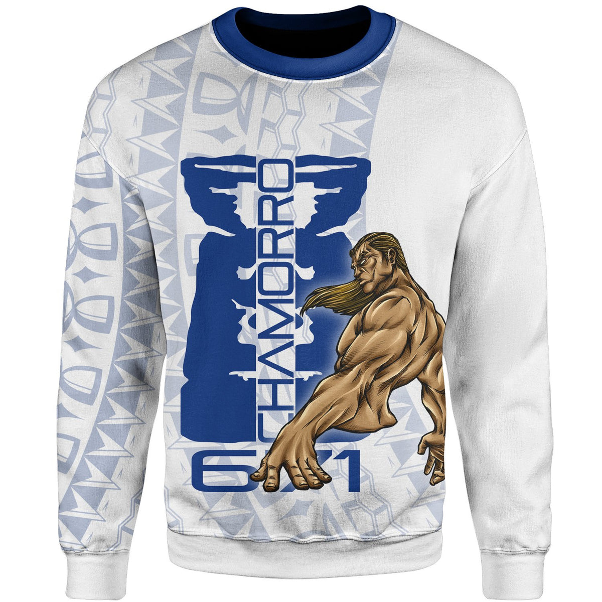 Guam Sweatshirt - Chamorro With Puntan Blue Color Unisex Blue - Polynesian Pride