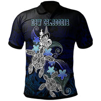 New Caledonia Polynesian Polo Shirt Blue Turtle Couple Unisex Blue - Polynesian Pride