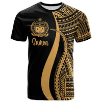 Samoa T Shirt Gold Polynesian Tentacle Tribal Pattern Unisex Gold - Polynesian Pride