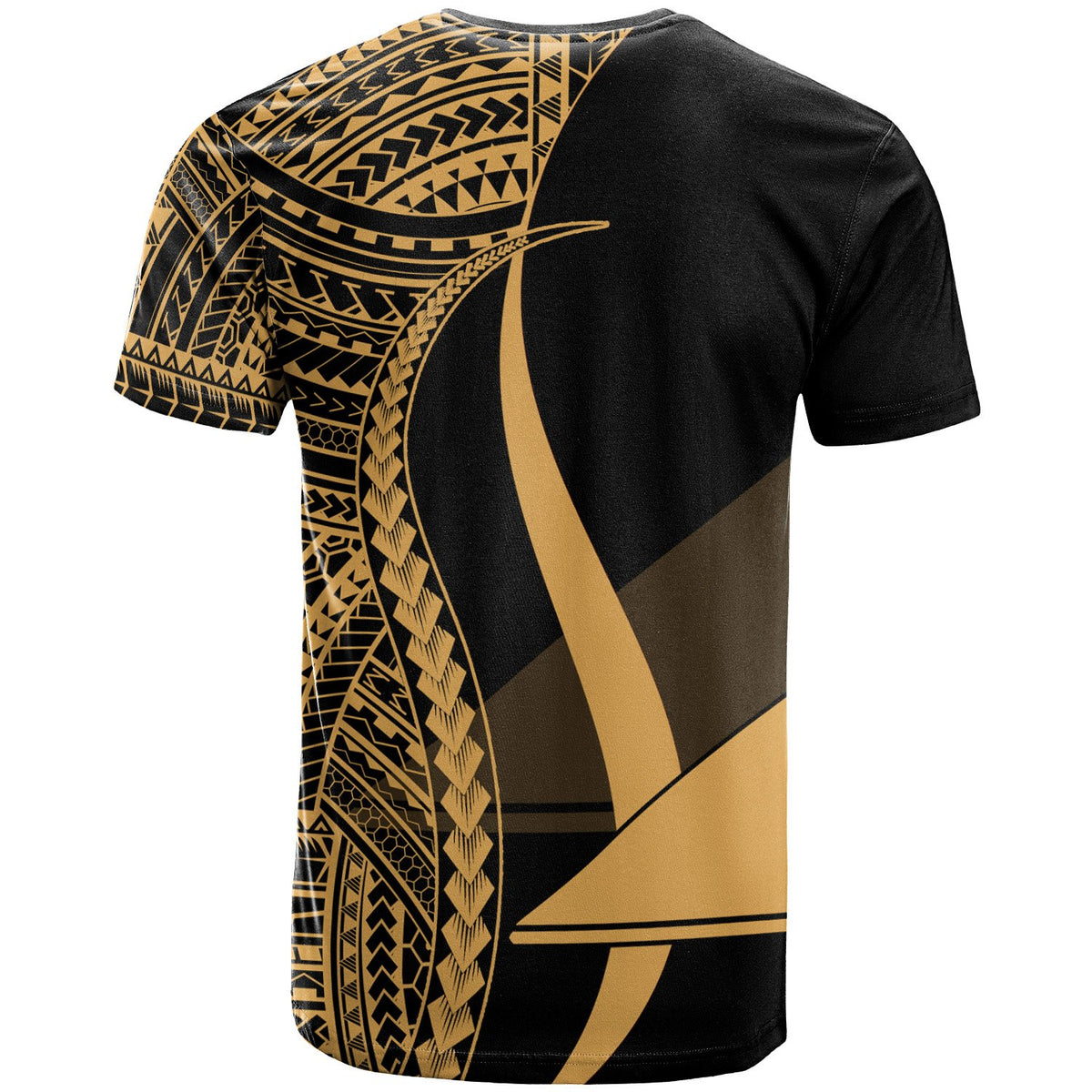 Tokelau T Shirt Gold Polynesian Tentacle Tribal Pattern - Polynesian Pride