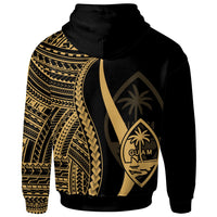 Guam Custom Hoodie Gold Tentacle Tribal Pattern - Polynesian Pride
