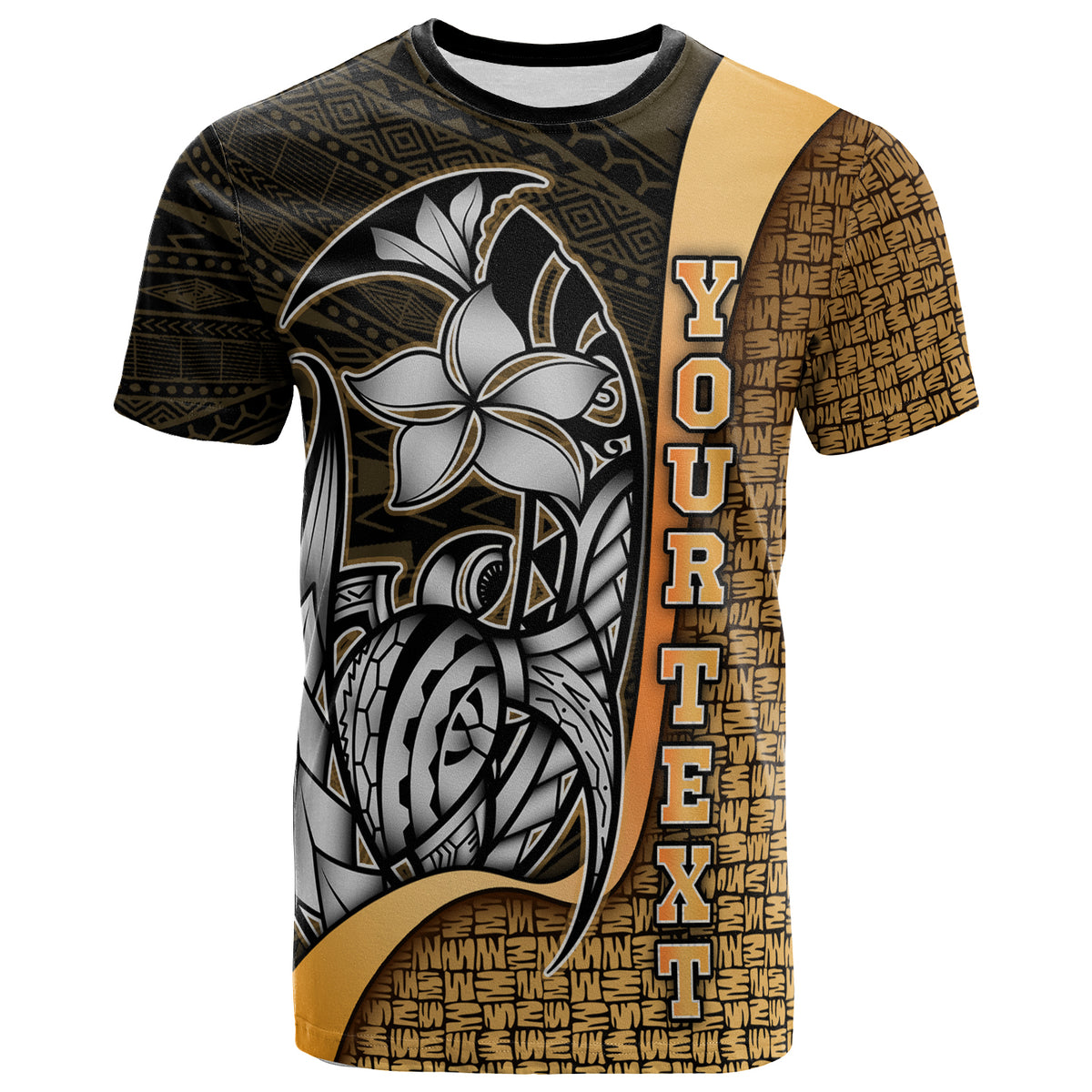 Philippines Custom T Shirt Gold Turtle With Hook - Polynesian Pride