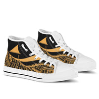 Tokelau Custom Personalised High Top Shoes Gold - Polynesian Tentacle Tribal Pattern Unisex White - Polynesian Pride