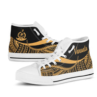 Vanuatu High Top Shoes Gold - Polynesian Tentacle Tribal Pattern - Polynesian Pride
