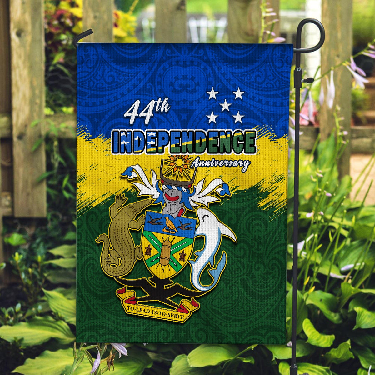 Solomon Islands Flag Happy 44th Independence Anniversary Polynesian Pattern LT14 - Polynesian Pride
