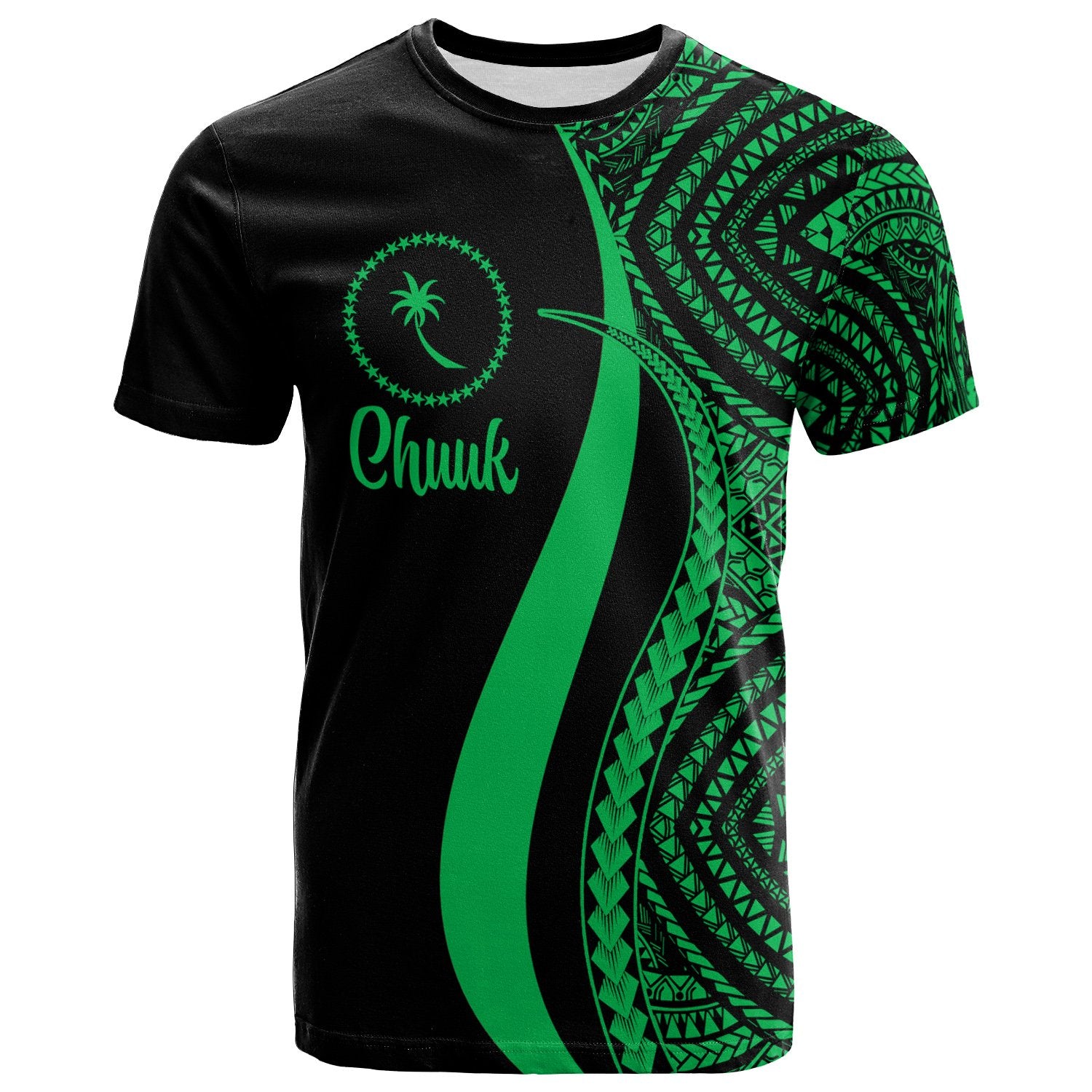 Chuuk T Shirt Green Micronesian Tentacle Tribal Pattern Unisex Green - Polynesian Pride
