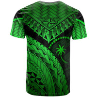Chuuk T Shirt Green Polynesian Necklace and Lauhala - Polynesian Pride