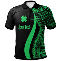 Nauru Custom Polo Shirt Green Polynesian Tentacle Tribal Pattern Unisex Green - Polynesian Pride