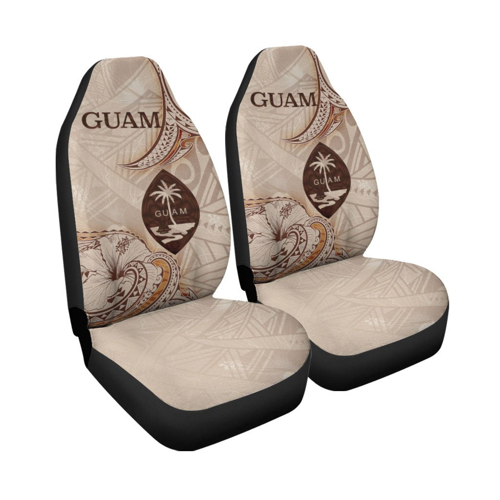Guam Car Seat Cover - Hibiscus Flowers Vintage Style - Polynesian Pride