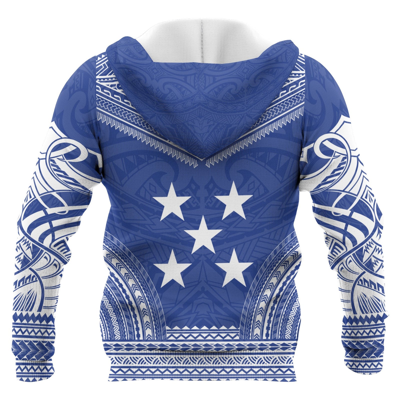 Gambier Islands Polynesian Chief Custom Hoodie Flag Version Unisex Blue - Polynesian Pride