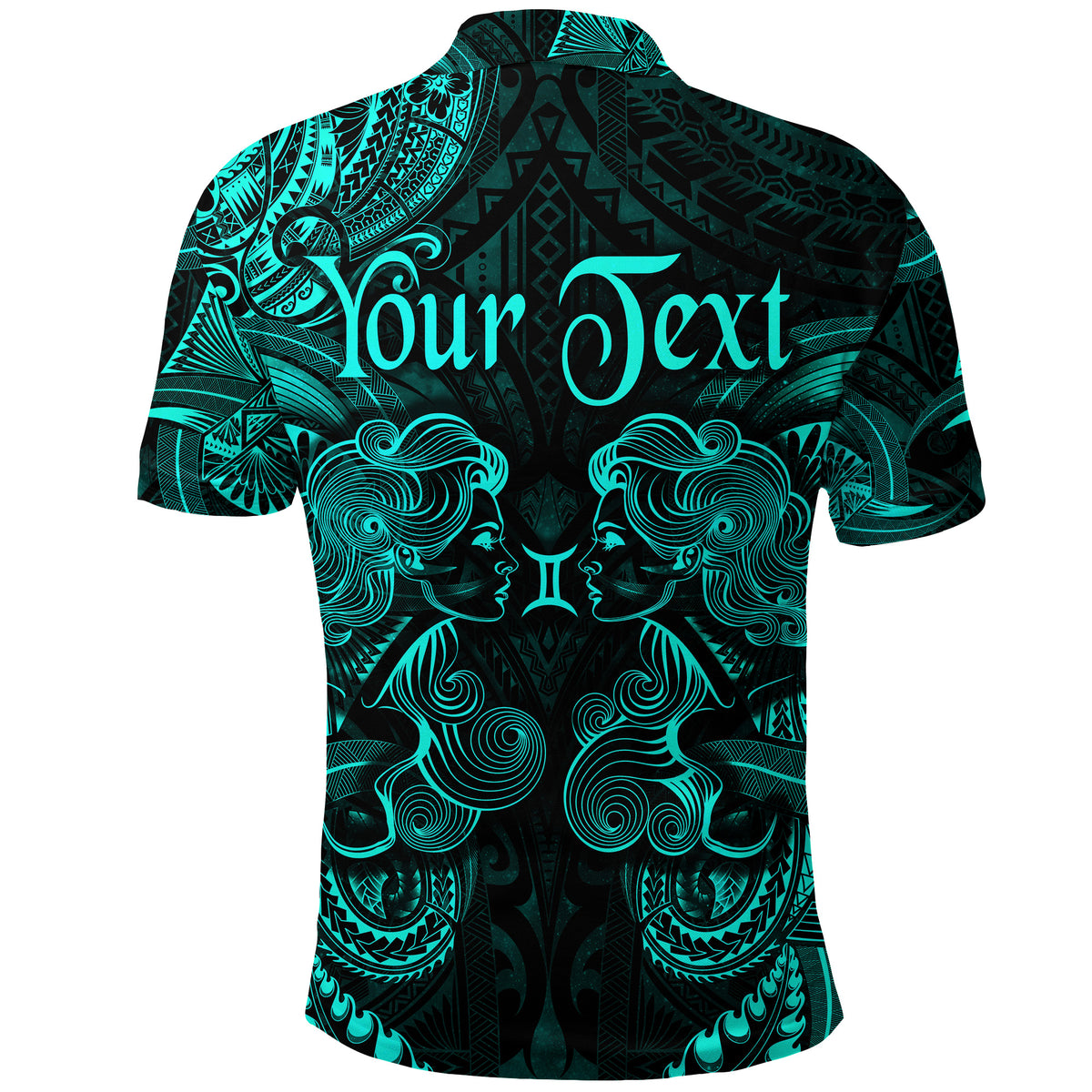 Custom Gemini Zodiac Polynesian Polo Shirt Unique Style Turquoise LT8 - Polynesian Pride