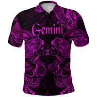 Gemini Zodiac Polynesian Polo Shirt Unique Style Pink LT8 - Polynesian Pride
