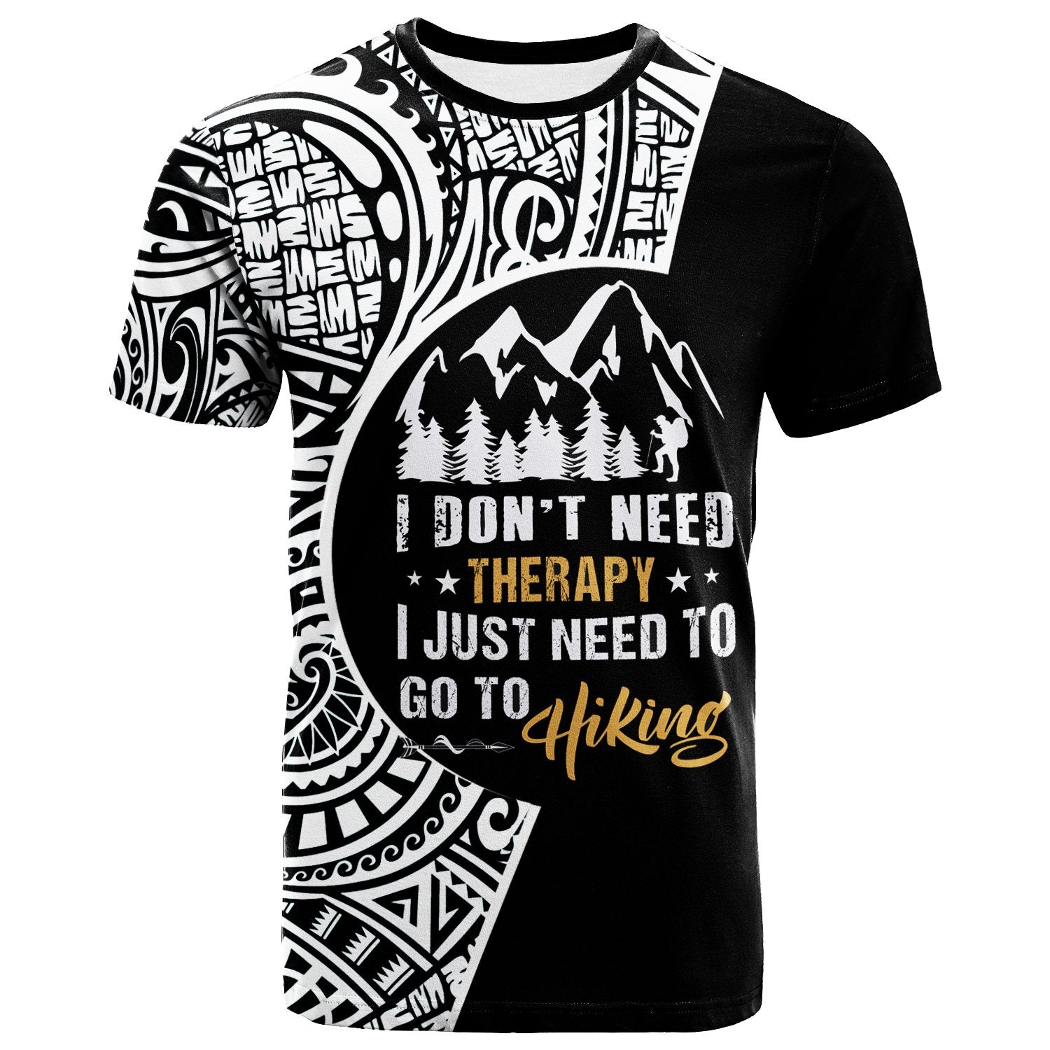Polynesian T Shirt Go Hiking Unisex Black - Polynesian Pride