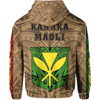 Polynesian Kanaka Flag Kanaka Maoli Hawaii Hoodie Gold - Polynesian Pride
