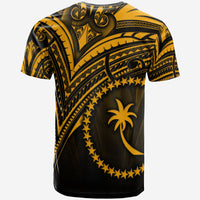 Chuuk State T Shirt Gold Color Cross Style - Polynesian Pride