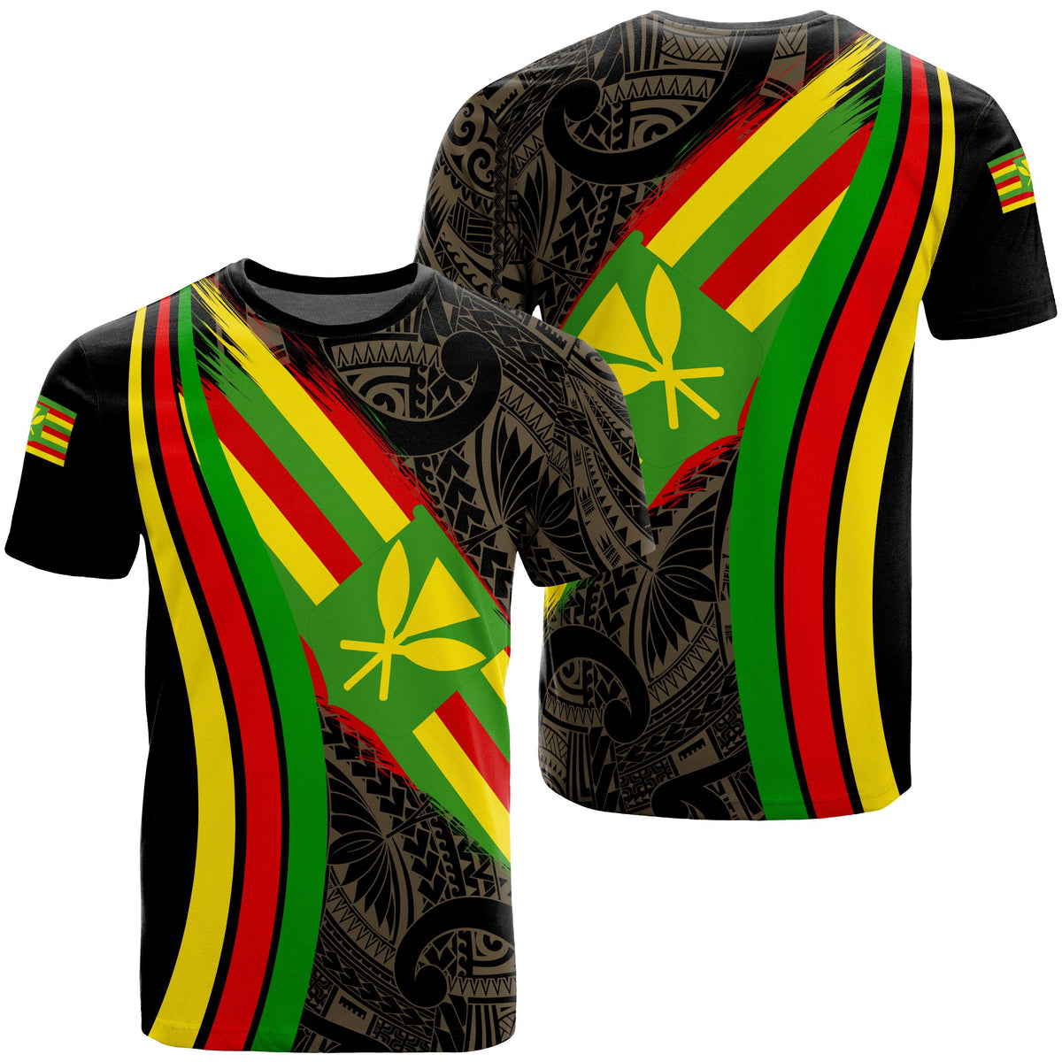 Hawaii Polynesian Unisex Kanaka Flag T Shirt Ten Style - Polynesian Pride