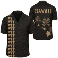 Kakau Polynesian Three Turtles Map Hawaii Shirt - Gold Unisex Gold - Polynesian Pride