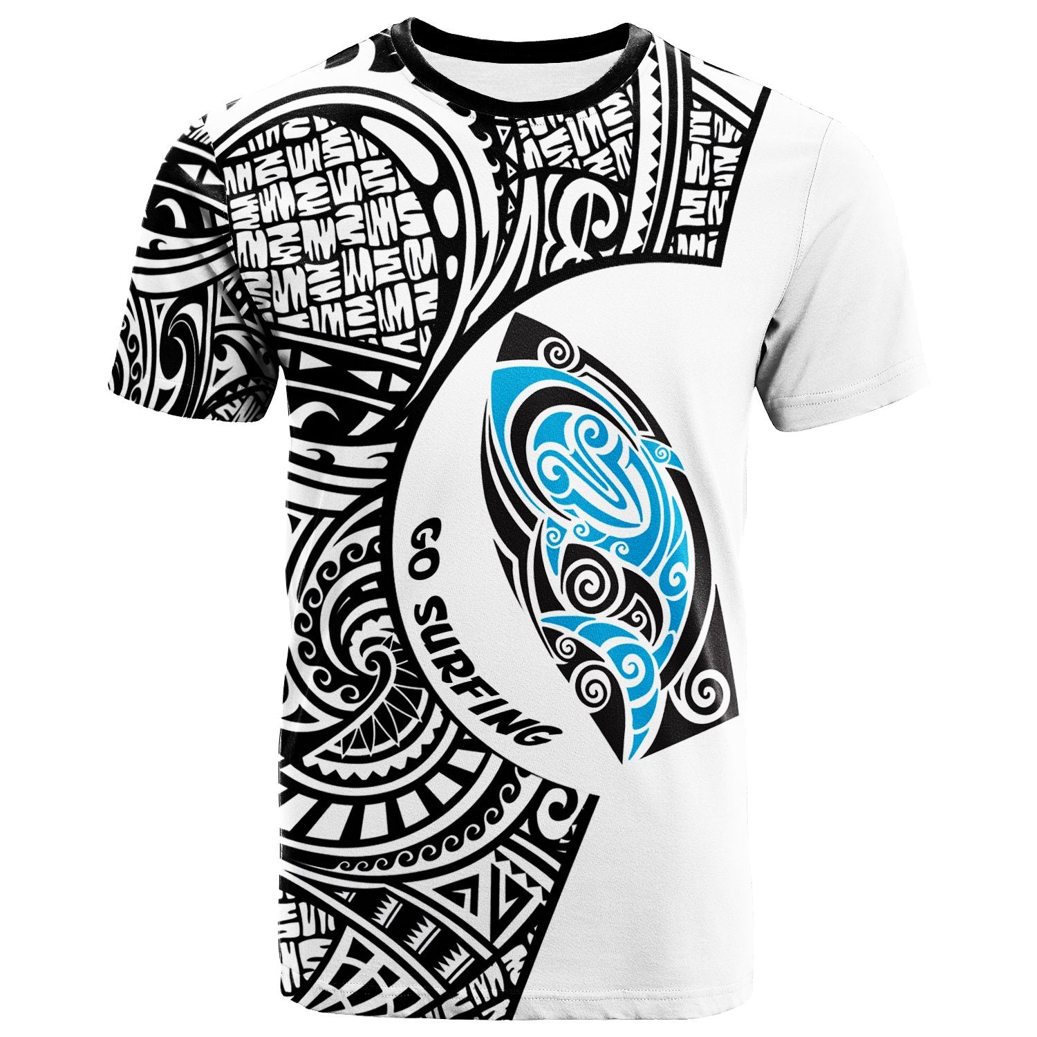 Polynesian T Shirt Go Surfing Unisex White - Polynesian Pride