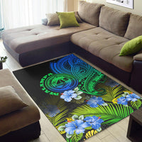 Vanuatu Malampa Province Area Rug Hibiscus Tribal Polynesian Tattoo Ver Gradient LT9 - Polynesian Pride